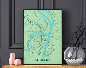 KOBLENZ Germany poster color Hometown City Print Modern Home Decor Office Decoration Wall Art Dorm Bedroom Gift