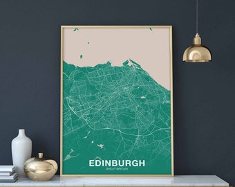 EDINBURGH Great Britain poster color Hometown City Print Modern Home Decor Office Decoration Wall Art Dorm Bedroom Gift