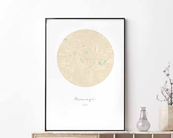 KUMASI Ghana map poster wall decor design modern minimal nordic travel bedroom home art vintage retro dorm nursery housewarming