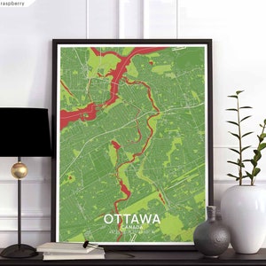 OTTAWA Kanada Karte Plakat schwarz weiß Wand Dekor Design modern skandinavisch minimalistisch nordisch Einweihungsparty Reise Schlafzimmer