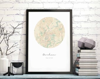 DURHAM Great Britain UK map poster wall decor design modern minimal nordic travel bedroom home art vintage retro dorm nursery