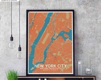 NEW YORK CITY Usa map poster black white Hometown City Print Modern Home Decor Office Decoration Wall Art Dorm Bedroom Gift