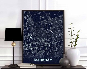 MARKHAM Canada poster color Hometown City Print Modern Home Decor Office Decoration Wall Art Dorm Bedroom Gift