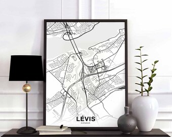 LEVIS Canada map poster Hometown City Print Modern Home Decor Office Decoration Wall Art Dorm Bedroom Gift