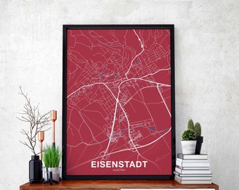 EISENSTADT Austria poster color Hometown City Print Modern Home Decor Office Decoration Wall Art Dorm Bedroom Gift