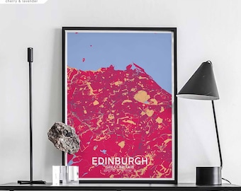 EDINBURGH Great Britain map poster black white Hometown City Print Modern Home Decor Office Decoration Wall Art Dorm Bedroom Gift