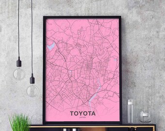 TOYOTA Japan poster color Hometown City Print Modern Home Decor Office Decoration Wall Art Dorm Bedroom Gift