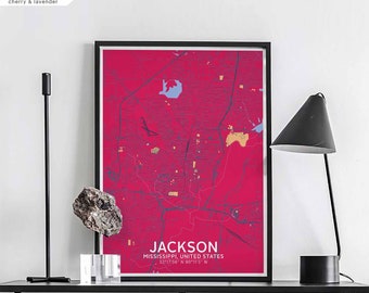 JACKSON Mississippi USA map poster black white Hometown City Print Modern Home Decor Office Decoration Wall Art Dorm Bedroom Gift