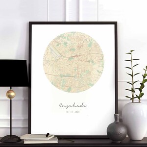 ENSCHEDE Nederland kaart poster wand decor ontwerp modern minimaal nordic reizen slaapkamer thuis kunst vintage retro slaapzaal kinderkamer housewarming