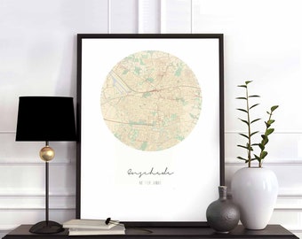 ENSCHEDE Netherlands map poster wall decor design modern minimal nordic travel bedroom home art vintage retro dorm nursery housewarming
