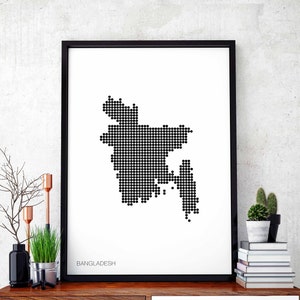 BANGLADESCH Landkarte minimalistisch schwarz weiß Landkarte Wand Dekor Design modern schweizerisch skandinavisch skandinavisch Einweihungsparty Reise Schlafzimmer