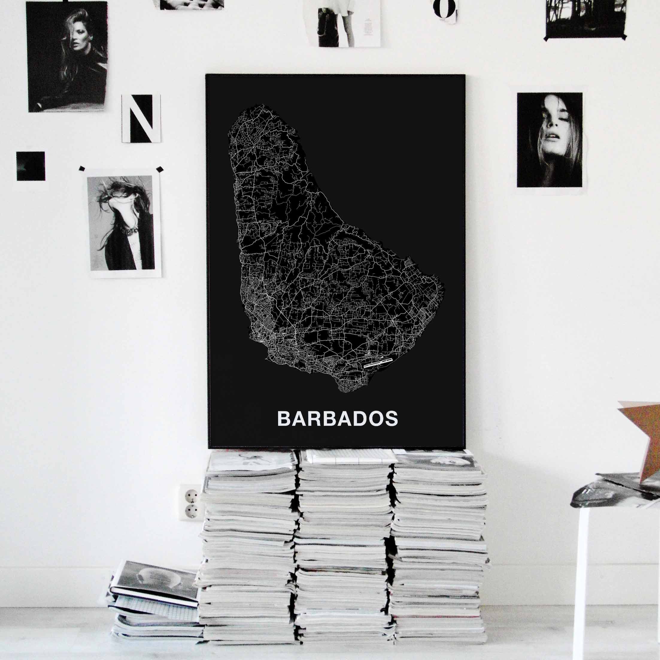 BARBADOS caribbean map poster Hometown City Print Modern Home Decor Office Decoration Wall Art Dorm Bedroom Gift