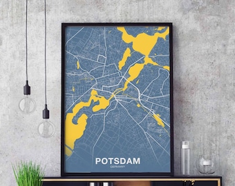 POTSDAM Germany poster color Hometown City Print Modern Home Decor Office Decoration Wall Art Dorm Bedroom Gift