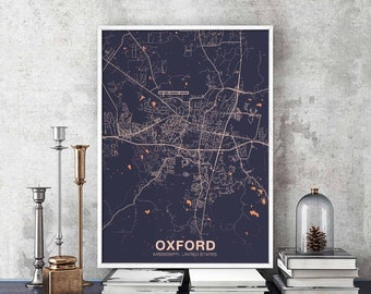 OXFORD Mississippi MS US map poster color Hometown City Print Modern Home Decor Office Decoration Wall Art Dorm Bedroom Gift