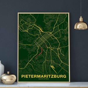 Póster de PIETERMARITZBURG, Sudáfrica, ciudad natal, impresión en color, decoración moderna para el hogar, decoración de la oficina, arte de pared, dormitorio, regalo