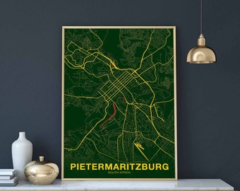 PIETERMARITZBURG South Africa poster color Hometown City Print Modern Home Decor Office Decoration Wall Art Dorm Bedroom Gift