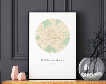 FELDKIRCHEN Austria map poster wall decor design modern minimal nordic travel bedroom home art vintage retro dorm nursery housewarming