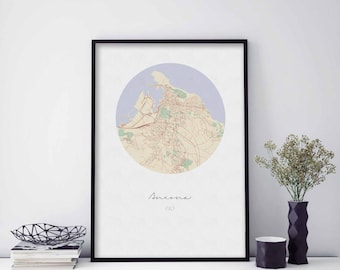 ANCONA Italy map poster wall decor design modern minimal nordic travel bedroom home art vintage retro dorm nursery housewarming