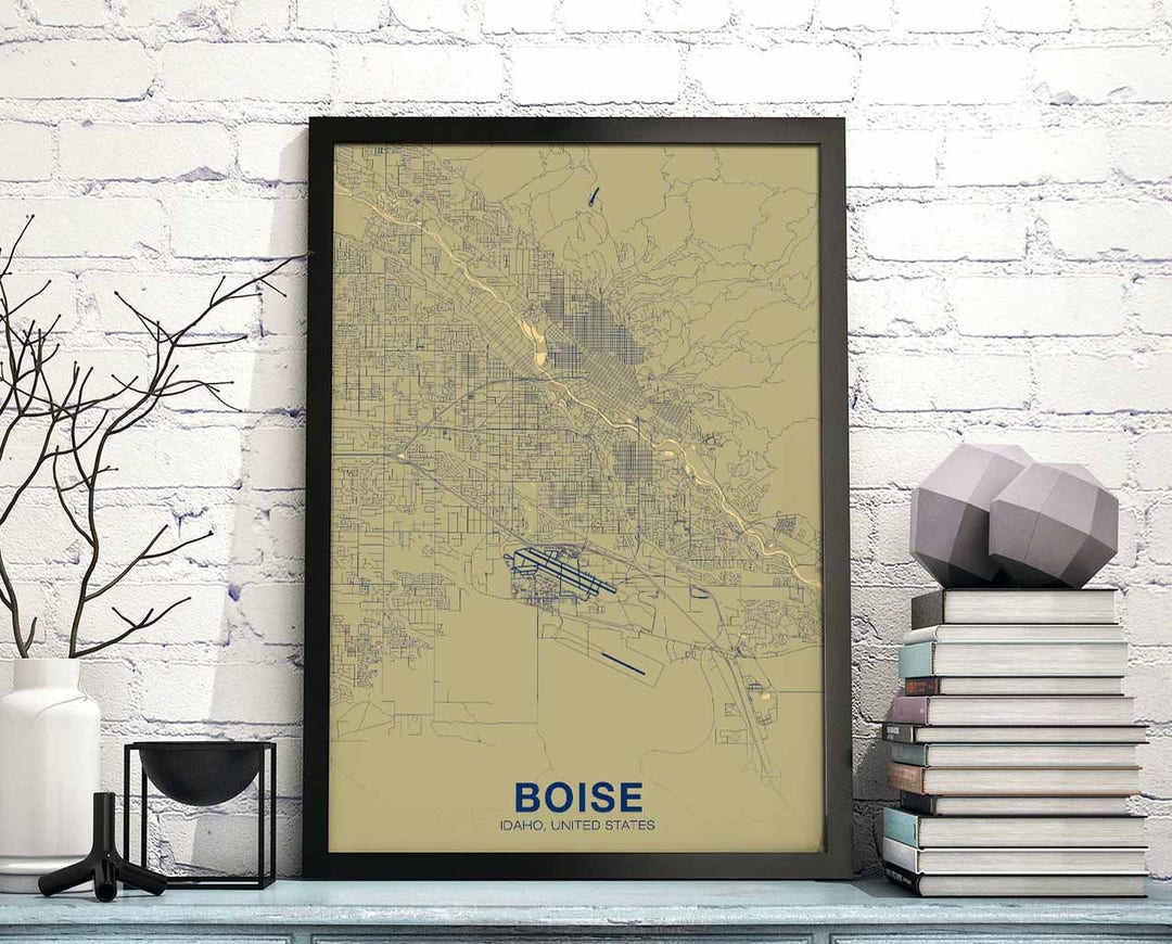 BOISE Idaho ID US Map Poster Color Hometown City Print Modern Home ...