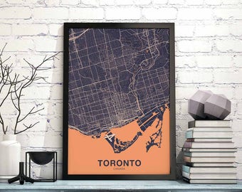 TORONTO Canada map poster color Hometown City Print Modern Home Decor Office Decoration Wall Art Dorm Bedroom Gift