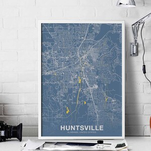 HUNTSVILLE Alabama AL USA poster farbe Hometown City Print Modernes Wohnkultur Büro Dekoration Wand Kunst Wohnheim Schlafzimmer Geschenk