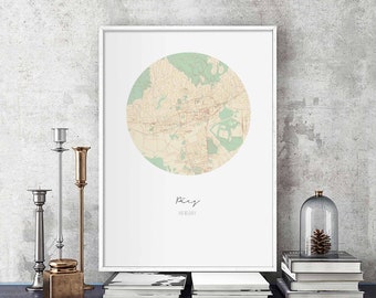 PECS Hungary map poster wall decor design modern minimal nordic travel bedroom home art vintage retro dorm nursery housewarming