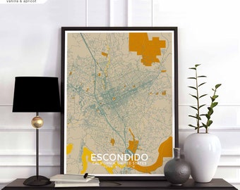 ESCONDIDO California USA map poster black white Hometown City Print Modern Home Decor Office Decoration Wall Art Dorm Bedroom Gift