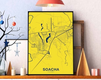 SOACHA  Colombia poster color Hometown City Print Modern Home Decor Office Decoration Wall Art Dorm Bedroom Gift