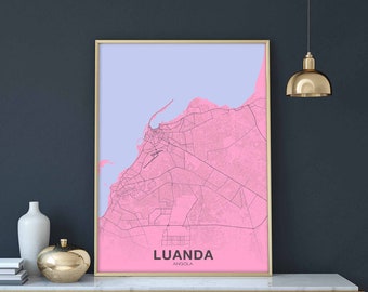 LUANDA Angola poster color Hometown City Print Modern Home Decor Office Decoration Wall Art Dorm Bedroom Gift