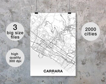 CARRARA Italy map poster Hometown City Print Modern Home Decor Office Decoration Wall Art Dorm Bedroom Gift