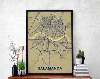 SALAMANCA Spain poster color Hometown City Print Modern Home Decor Office Decoration Wall Art Dorm Bedroom Gift