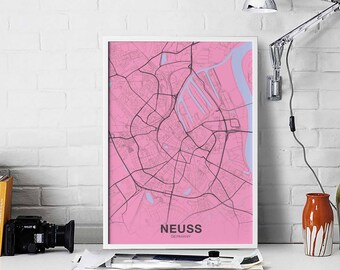 NEUSS Germany poster color Hometown City Print Modern Home Decor Office Decoration Wall Art Dorm Bedroom Gift