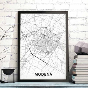 MODENA italie carte affiche ville natale ville impression moderne décor à la maison bureau décoration mur art dortoir chambre cadeau