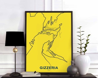 GIZZERIA Italy map poster color Hometown City Print Modern Home Decor Office Decoration Wall Art Dorm Bedroom Gift