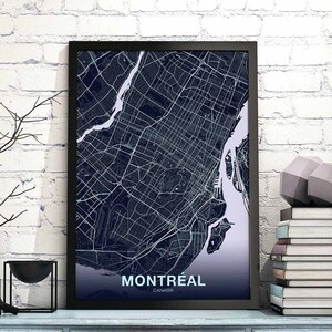 MONTRÉAL, Canada, affiche couleur ville natale, ville, impression moderne, décoration d'intérieur, décoration de bureau, art mural, dortoir, chambre, cadeau