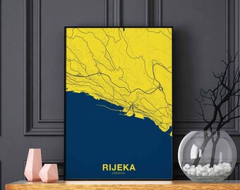 RIJEKA Croatia poster color Hometown City Print Modern Home Decor Office Decoration Wall Art Dorm Bedroom Gift
