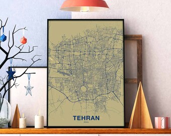 TEHRAN Iran poster color Hometown City Print Modern Home Decor Office Decoration Wall Art Dorm Bedroom Gift