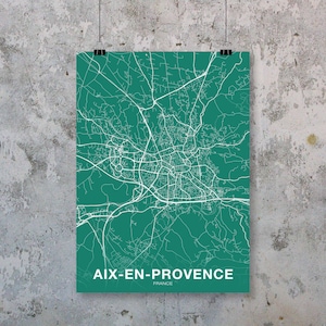 AIX-EN-PROVENCE France map poster colors Hometown City Print Modern Home Decor Office Decoration Wall Art Dorm Bedroom Gift