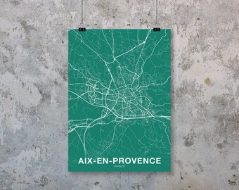 AIX-EN-PROVENCE France map poster colors Hometown City Print Modern Home Decor Office Decoration Wall Art Dorm Bedroom Gift