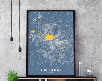 BALLARAT Australia poster color Hometown City Print Modern Home Decor Office Decoration Wall Art Dorm Bedroom Gift
