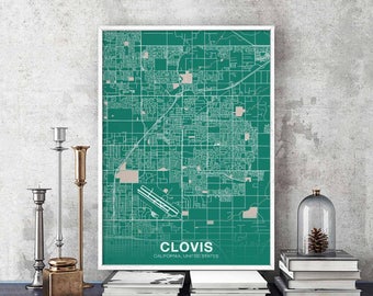 CLOVIS California CA US map poster color Hometown City Print Modern Home Decor Office Decoration Wall Art Dorm Bedroom Gift