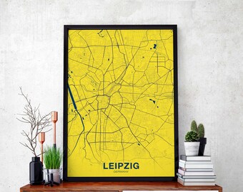 LEIPZIG Germany poster color Hometown City Print Modern Home Decor Office Decoration Wall Art Dorm Bedroom Gift