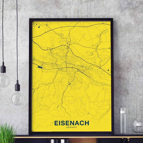 EISENACH Deutschland Karte Poster Farbe Hometown City Print Modern Home Decor Büro Dekoration Wand Kunst Schlafsaal Schlafzimmer Geschenk