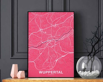 WUPPERTAL Germany poster color Hometown City Print Modern Home Decor Office Decoration Wall Art Dorm Bedroom Gift