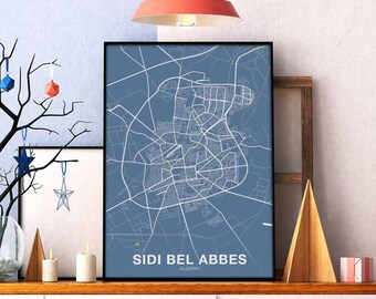 SIDI BEL ABBES Algeria poster color Hometown City Print Modern Home Decor Office Decoration Wall Art Dorm Bedroom Gift
