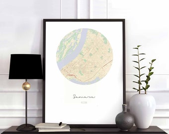 SAMARA Russia map poster wall decor design modern minimal nordic travel bedroom home art vintage retro dorm nursery housewarming