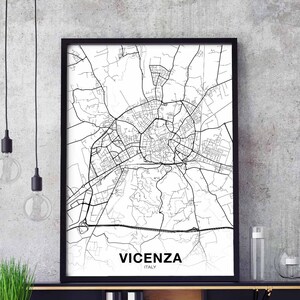 VICENZA italie carte affiche ville natale ville impression moderne décor à la maison bureau décoration mur art dortoir chambre cadeau