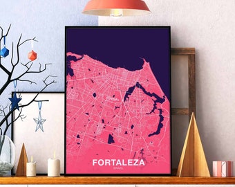 FORTALEZA Brazil poster color Hometown City Print Modern Home Decor Office Decoration Wall Art Dorm Bedroom Gift