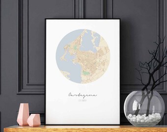 CARTAGENA Colombia map poster wall decor design modern minimal nordic travel bedroom home art vintage retro dorm nursery housewarming
