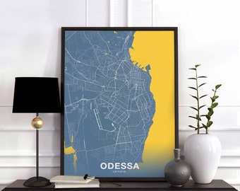 ODESSA Ukraine poster color Hometown City Print Modern Home Decor Office Decoration Wall Art Dorm Bedroom Gift